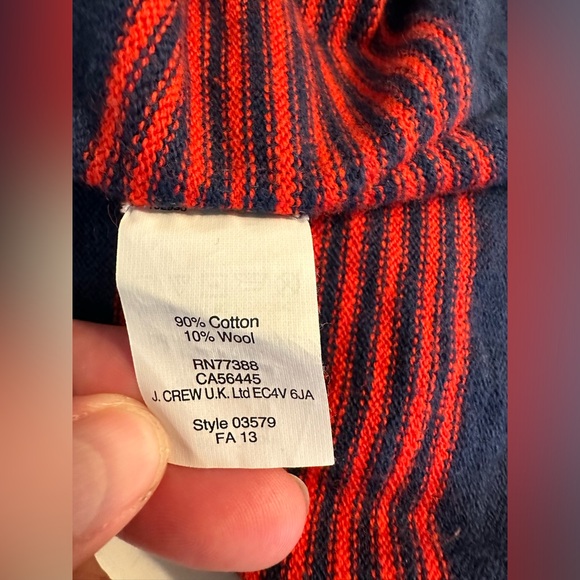MADEWELL Deckhouse Striped Sweater Navy Blue Red Knit VNeck Wool Blends Nautical - Picture 8 of 10